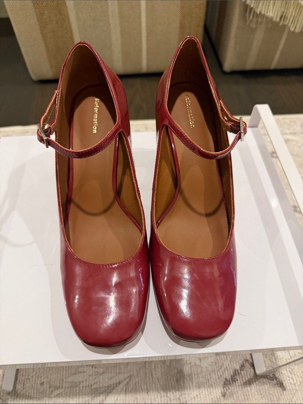 Reformation Red Mary Jane Pumps